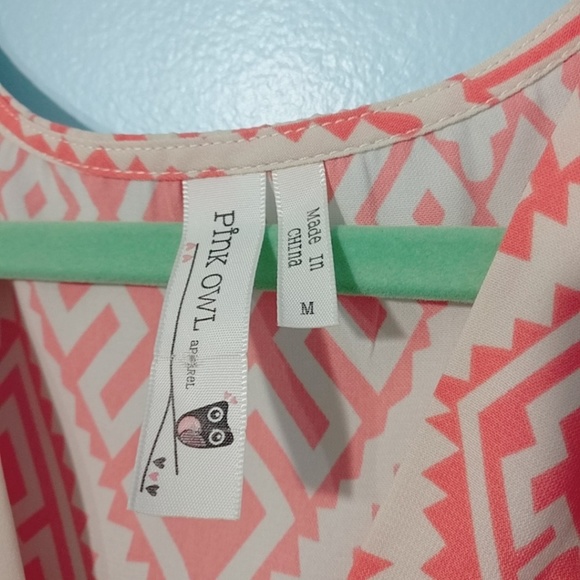 PINK OWL Coral Aztec Dress with Tie Waist - Picture 7 of 7